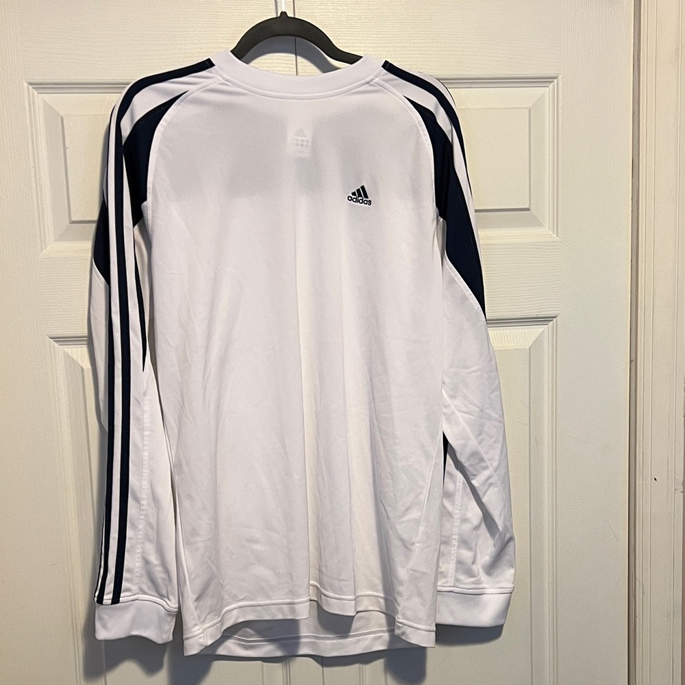 Adidas White and Black Long Sleeve Top